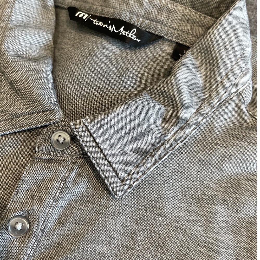 Travis Mathew Polo Shirt Mens XL Grey Lightweight‎ Casual Golf Cotton/Poly Blend